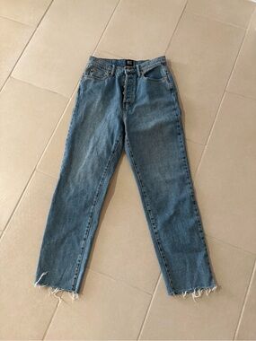 BDG Urban Outfitters High Rise Straight Leg Jeans - Button Fly - Raw Hem - Sz 30
